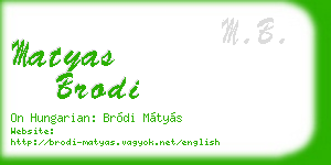 matyas brodi business card