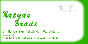 matyas brodi business card